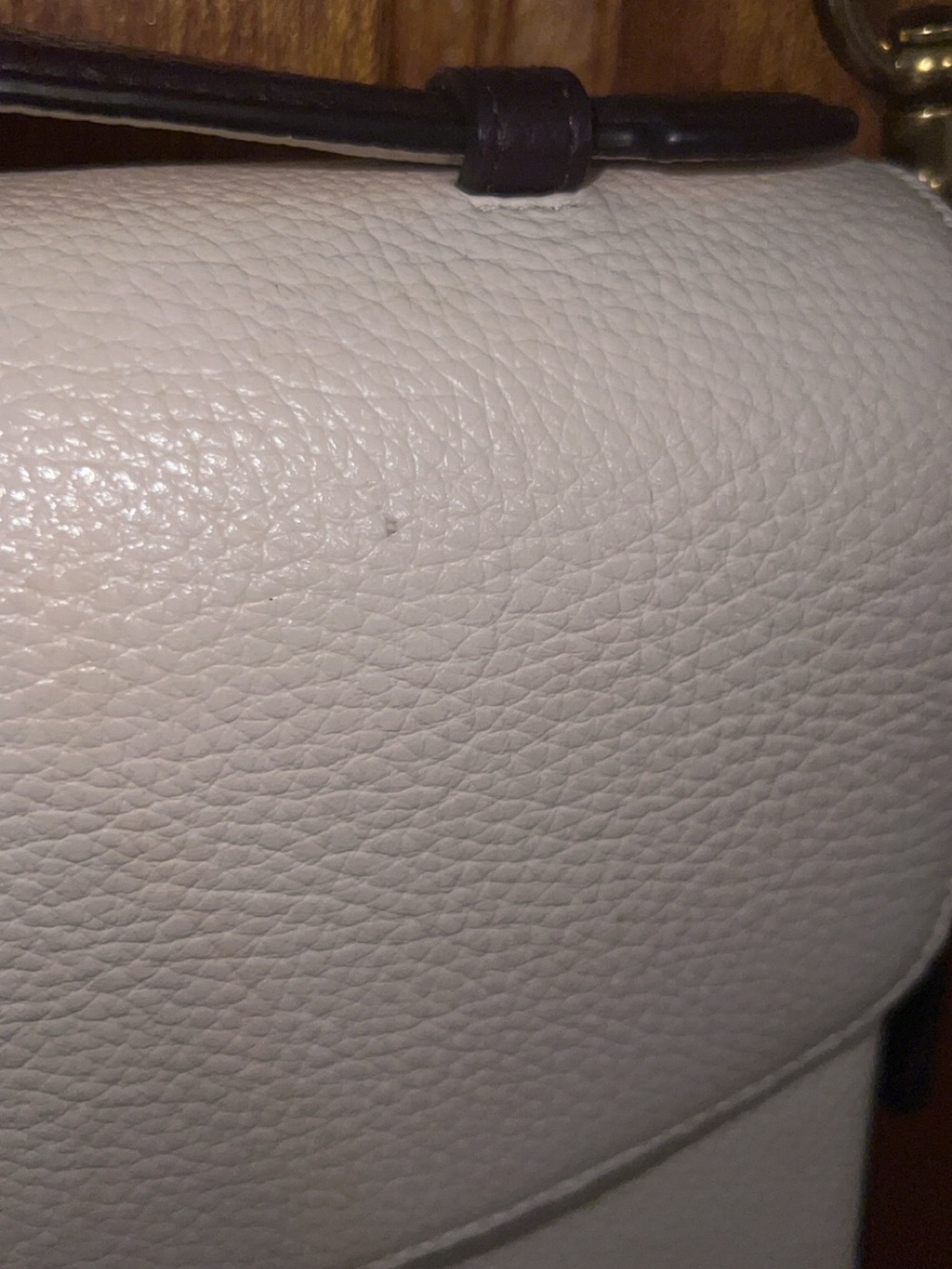 Coach White Pebbled Leather Crossbody with Gold Turnlock - Picture 4 of 10